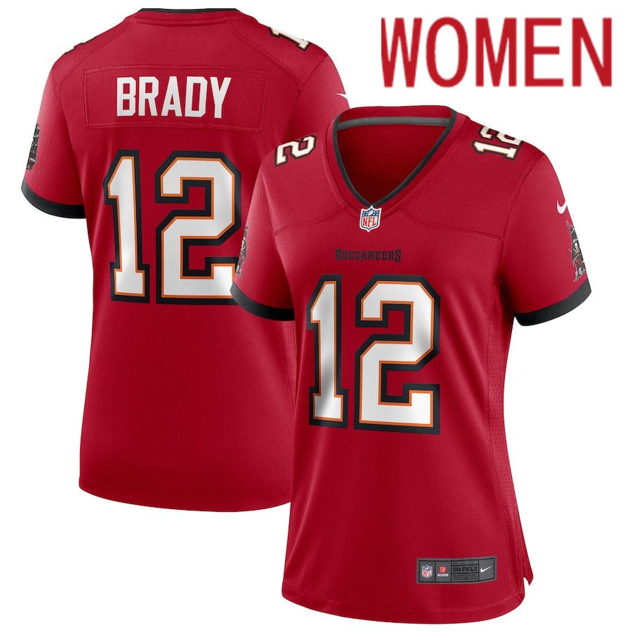 Women Tampa Bay Buccaneers #12 Tom Brady Nike Red Game NFL Jersey->women nfl jersey->Women Jersey